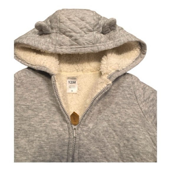 Carter's Light Gray Fleece-Lined Hoodie - Picture 4 of 6